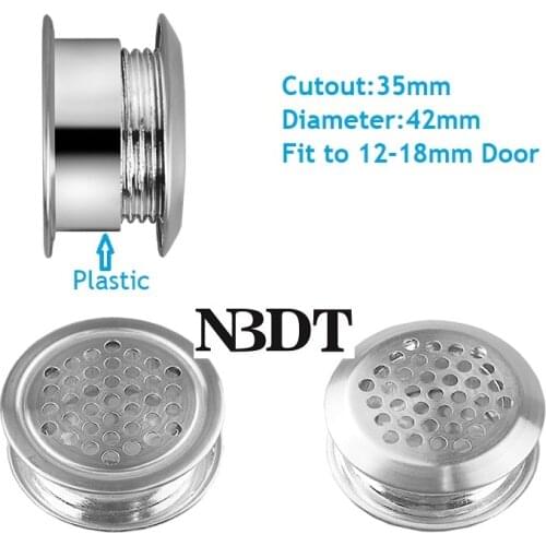 10Pcs/Lot Stainless Steel Cutout 35mm Air Vent Louver Soffit Vent Kitchen Bathroom Shoe Closet Cabinet Double Side Couple