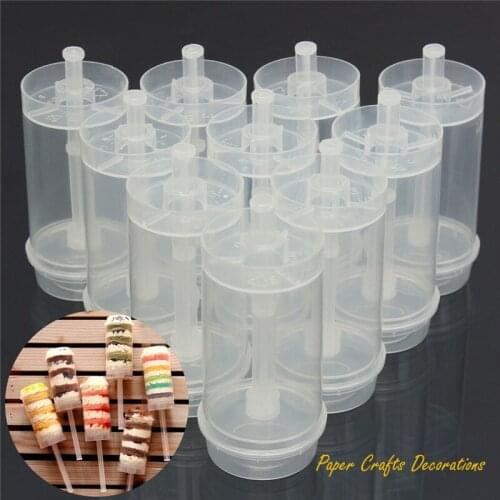 10 Pcs Reusable Plastic Cupcake Push Pop Containers Lids Cake Shooters Push Up Free Ship Birthday Party Supplies