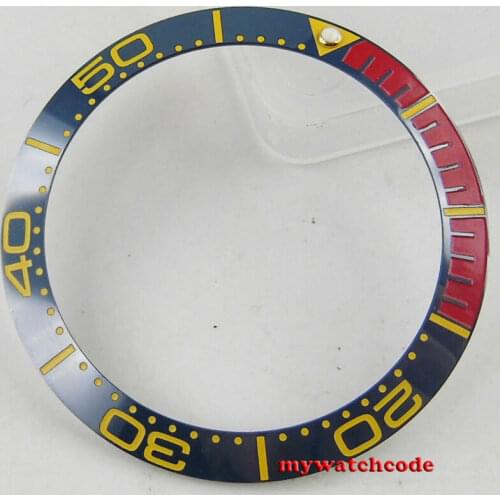 38mm blue red ceramic bezel insert for 40mm golden marks parnis mens watch