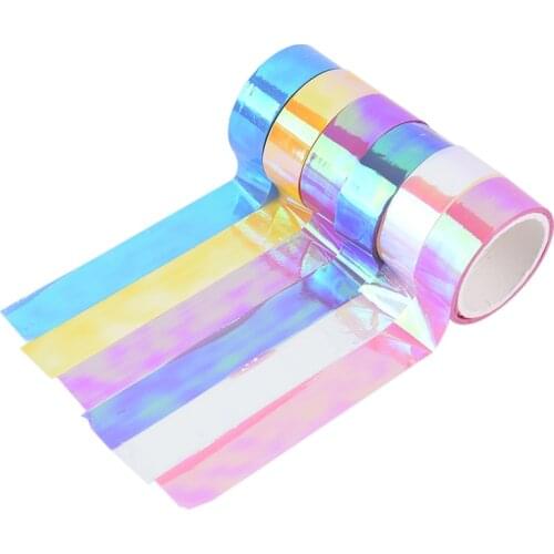 5m Rhythmic Gymnastics Decoration Holographic Prismatic Glitter Tape Hoops Stick 500cm x 1.5cm