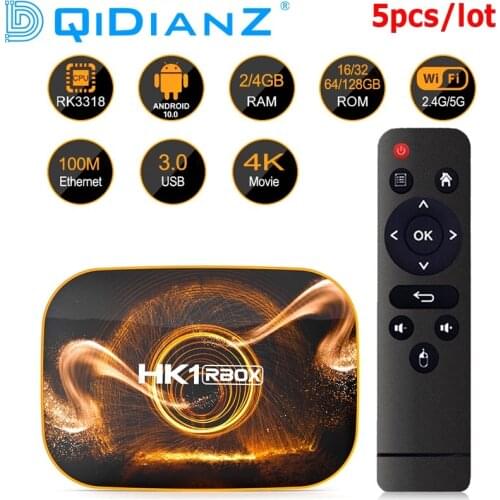 5pcs/lot 2020 New HK1 RBOX R1 TV Box Android 10.0 4GB 64GB Rockchip RK3318 1080p 4K Google Play OTA update HK1 R1 Set Top Box
