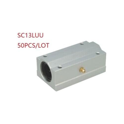 50pcs/lot SC13LUU SCS13LUU long type linear case unit linear ball bearing sliding block for 13mm linear shaft CNC router