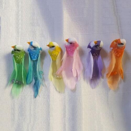 6 Colors Home DIY Crafts Christmas Decoration Wedding Favors Birds Artificial Foam Feather Decorative Mini Bird