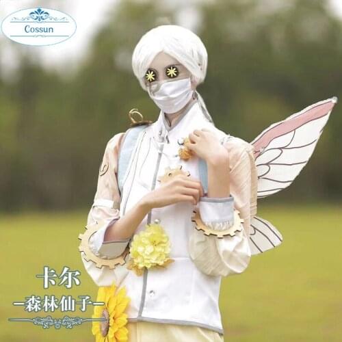 Anime! Identity V Aesop Carl Okuribito Forest Fairy Role Play Uniform Cosplay Costume Halloween Carnival Party Outfit Men NEW