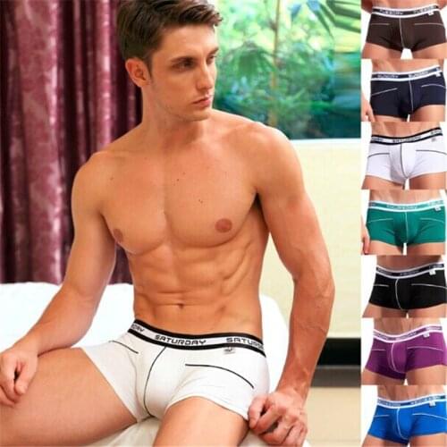 Free shipping Men' boxers underwear comfortable and breathable underwear Stylish bamboo fiber boxers 7 colors size S/M/L