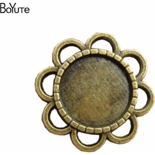 BoYuTe (100 Pieces/Lot) Round Cabochon 10MM Vintage Style Bronze Plated Pendant Blank Settings Jewelry Diy Necklace Bracelets