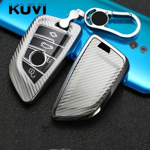 Tpu Carbon fiber Car Key Fob Cover Case Bag Skin Shell Holder for BMW X5 F15 X6 F16 G30 7 Series G11 X1 F48 F39 Smart Key