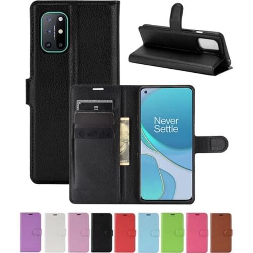 For Oneplus 8T One Plus 8T Nord N100 N10 5G Cover Wallet Card Stent Book Style Flip Leather Protect black Case Cover