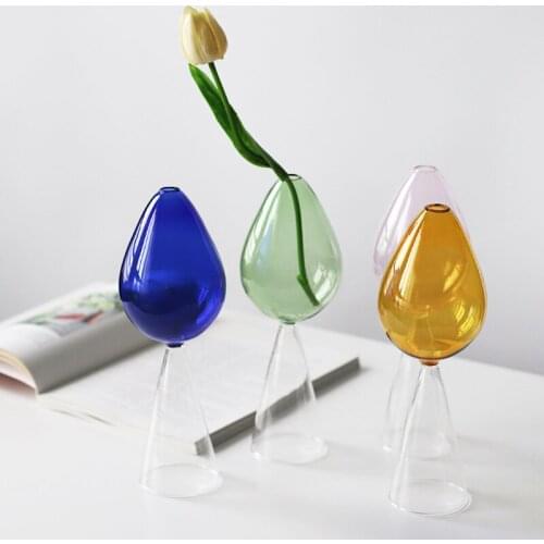 Home Vase Home Decoration Vases Glass Container Modern Room Decoration Flower Pot Color Crystal Hydroponic Flower Arrangement