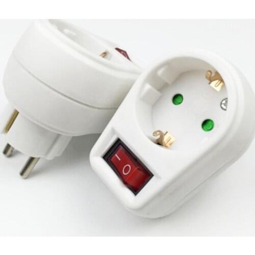 5PCS European Conversion Plug German Conversion Socket With Independent Switch Power Plug