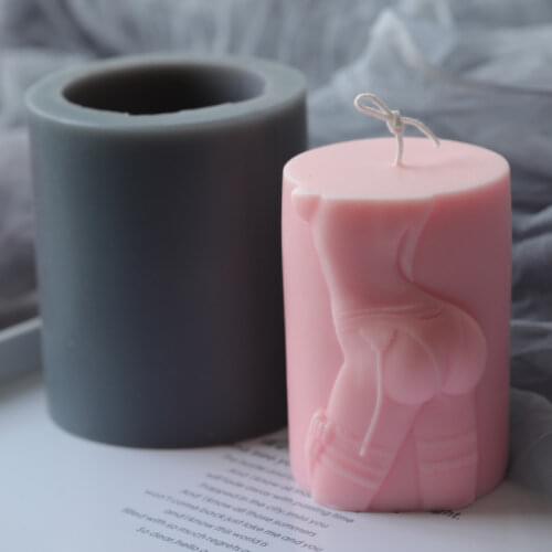 LOVE'N LV307Y Candle Mold creative cylindrical candle body torso design allure fragrance silicone handmade DIY wax