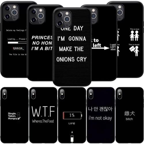 GX155 No Princess Color Text Silicone Soft Case for iPhone 12 Mini 11 Pro XS Max XR X 8 7 6 6S Plus 5 5S SE 2020