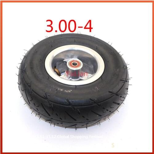 3.00-4 tire wheel 10 inch tyre and inner tube +4 inch alloy rims hub for electric scooter Gas scooter bike motorcycle
