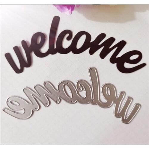 Letter welcome Metal Cutting Dies for DIY Scrapbooking Album Paper Cards Decorative Crafts Embossing Die Cuts