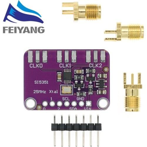 10PCS DC 3V-5V Si5351A Si5351 I2C Clock Generator Breakout Board Module Signal Generator Clock 8KHz-160MHz For Arduino