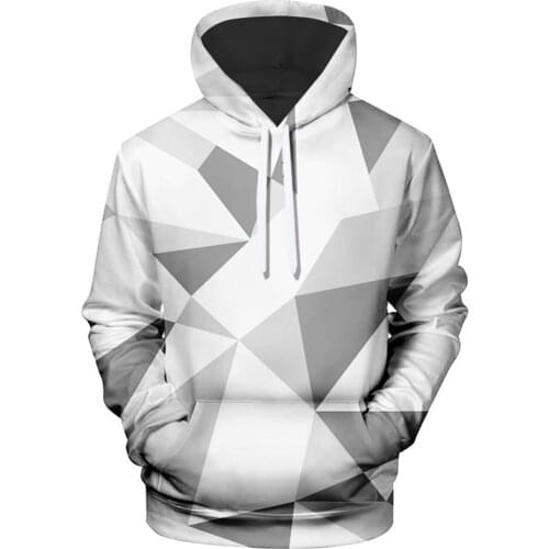 Geometric Graphics 3D Digital Printing Hooded Mens Fashion Clothing