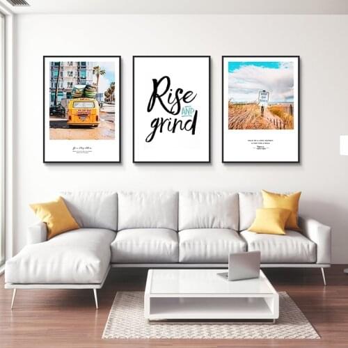 Nordic DecorativeTravel with you Landscape Wall art canvas posters painting plants Wall Pictures for Living Room morden print