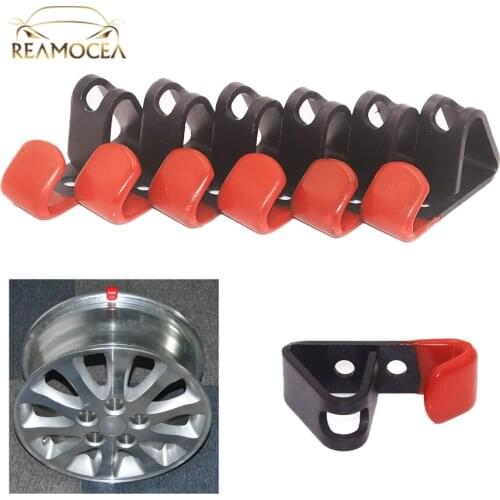 Reamocea 6Pcs 13-22'' Tire Wheel Rim Hub Hanging Metal Hook Metal Holder Shop Display Stand Rack Wall Mounted Racing Hook