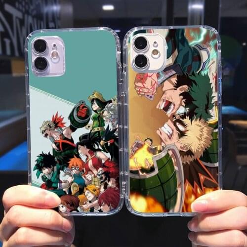 Anime my hero academia figure Phone Case Transparent for iPhone 6 7 8 11 12 s mini pro X XS XR MAX Plus cover funda shell