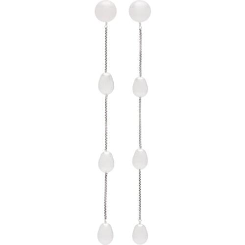 Fashionable simple long pendant earrings handmade classic freshwater pearls earrings New year gift for friends серьги подвески