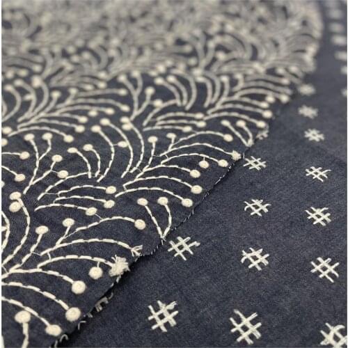 50 cm * 140 cm ins rural wind diy craft denim fabric embroidery embroidery cloth dress jacquard cloth apron