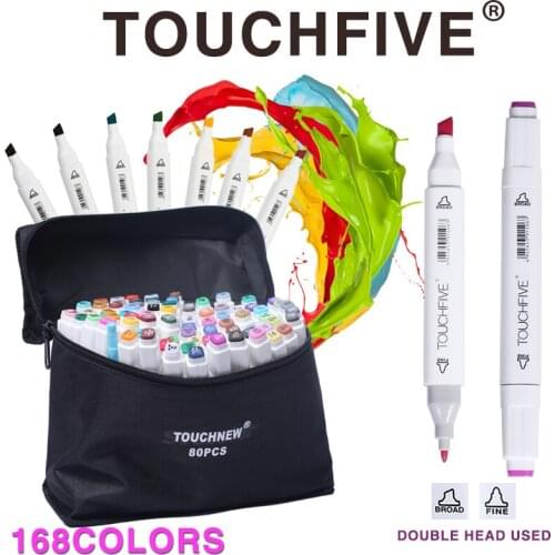 TOUCHFIVE 168 Colors Drawing Marker Pen Animation Sketch Co ic Markers Set For Artist Manga Graphic Alcohol Based Markers Brush