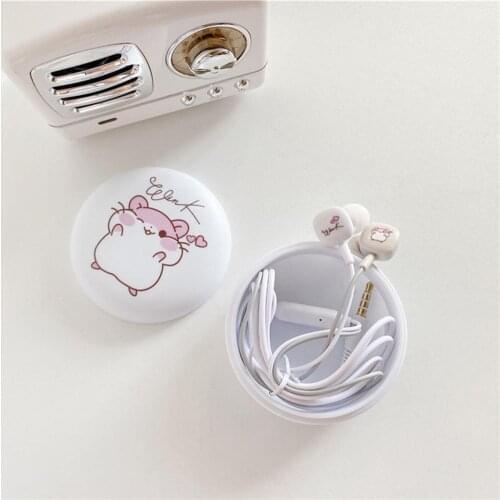 Universal Headphone Wired Stereo Bass In-ear Headset Headphone with Cartoon Storage Box for Music наушники проводные
