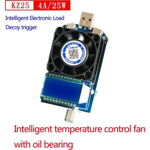 KZ25 DC4-25v Constant Current Electronic Load 25W USB Type C QC2.0/3.0 AFC FCP triggers Battery Testser Discharge Capacity meter