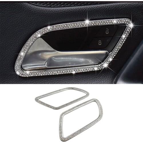 For Mercedes Benz GLA Class GLA200 GLA220 GLA250 2020 2021 Inner Door Handle Frame Diamond Trim Crystal Sticker Part Refit