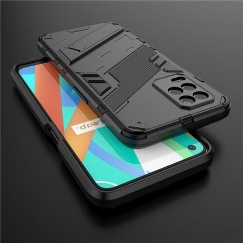 For Oppo Realme Q3 5G Case Cover Shockproof Bumper Bracket Stand Holder Full Protect Armor Back Phone Cover Realme Q3 Pro Case