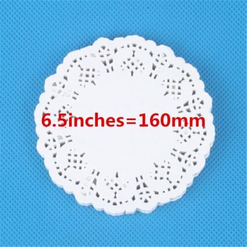 100Pcs 6.5inches=160mm Cute Round Lace Paper Doilies Craft Cake Placemat Wedding Birthday Prom Party DIY Decoration