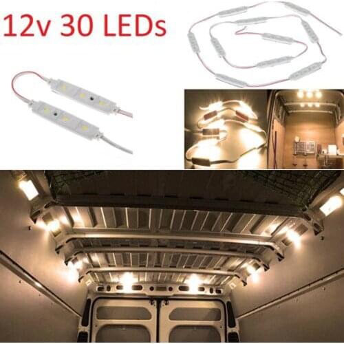 12V 30 LED Van Camper Trailer Boat Caravan Car Interior Lights Kit Warm White Car Strip Light Cars Interior Lights Atmosphere