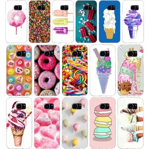 204H Colorful Ice Cream Macarons Soft TPU Silicone Cover Case for samsung Galaxy s6 s6 s7 edge s8 s9 plus case