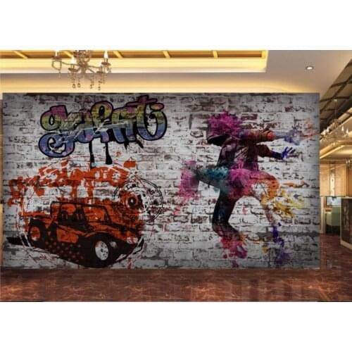 Custom photo 3d wallpaper Urban graffiti brick wall nostalgic tooling room home decor 3d wall murals wallpaper for walls 3 d