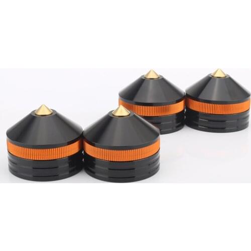 4PCS 39-33MM Silver Aluminum alloy Brass head Speaker Spike Cone Pad Isolation Base Feet Pads Audio Hifi Tube Amplifier CD