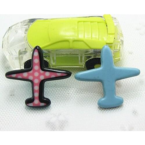 50pcs/lot 29*31mm Very Cute Medium Size pink dot Airplane Planar Resin Crafts DIY phone/hair ornaments decoration