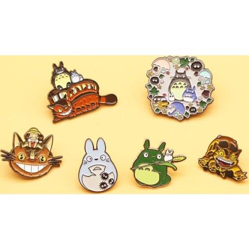 6pcs/lot Anime totoro Alloy badge collection New Year Birthday Gift toy gift