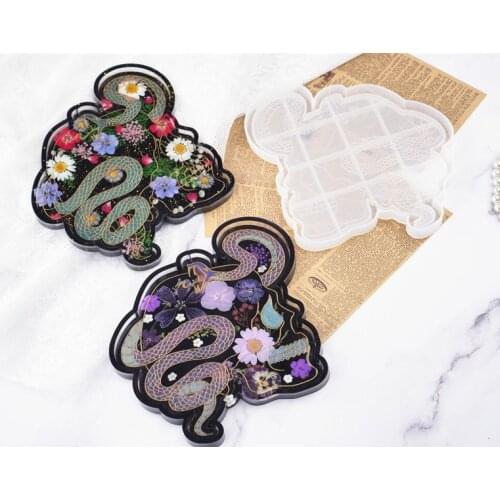 Snake Dish Glossy Mold Handmde Epoxy Resin Craft Jewelry Accessories Storage Plate Silicone Molds Diy Tool Skull Head Tray