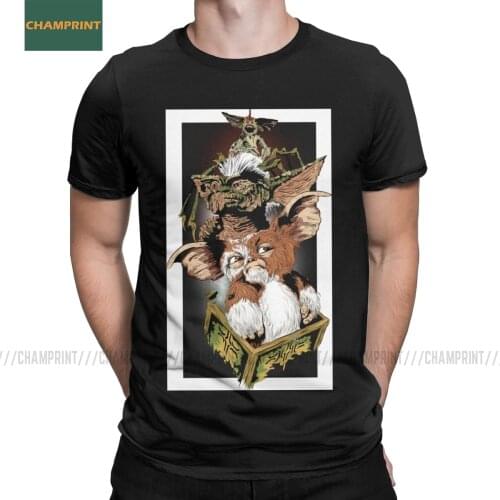 Mens T-Shirts Gizmos Box Gremlins Creative Pure Cotton Tee Shirt Short Sleeve 80s Movie Mogwai Monster Retro Sci Fi T Shirts