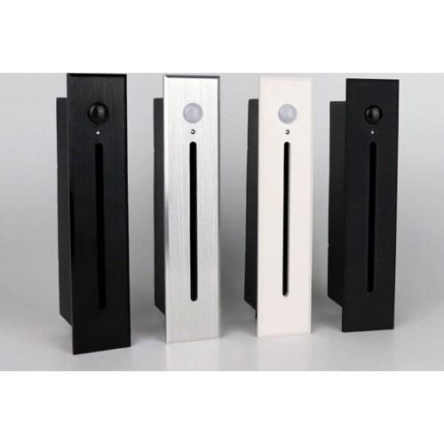 PIR Motion Sensor + Light Sensor Recessed LED Stair Light AC85-265V 3W Aluminum Corner Wall Lamp Ladder Corridor Step Lights