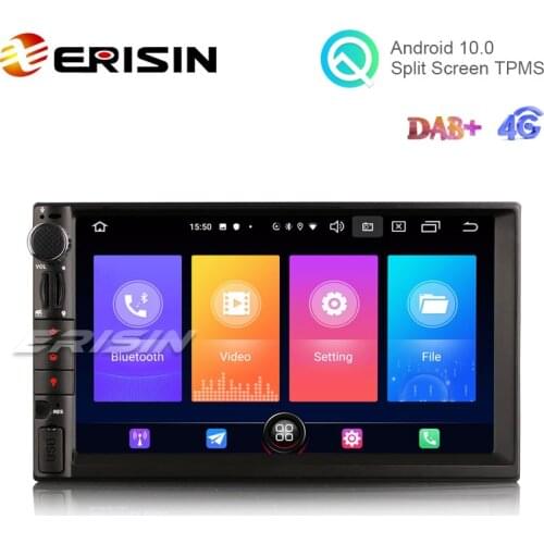 Erisin 2749 7" 2 Din Android 10.0 Car Stereo WiFi SWC OBD TPMS DAB+ CarPlay+ 4G Bluetooth for Nissan Universal Radios