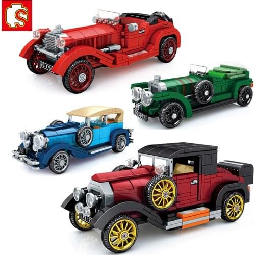 City Technique Racing Car Old Classic Speed Champions Sport Building Brick Super Racers F1 Great Vehicles Sembo Block Kid Toys