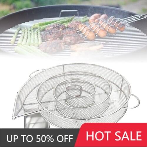 BBQ Grill Barbecue Stainless Steel Round Smoke Box Barbecue Cold Smoke Generator Smoke Outdoor Camping Portable Barbecue Grill