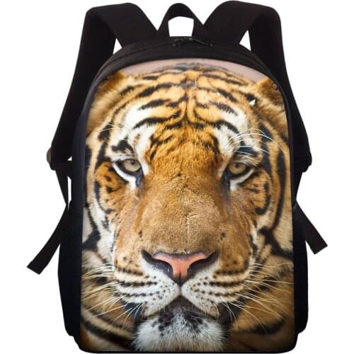 Cool Tiger Head Print Kids Backpack For Boys Girls School Bags Unique Kids Bagpack Children Book Bag Custom Mochilas Escolares