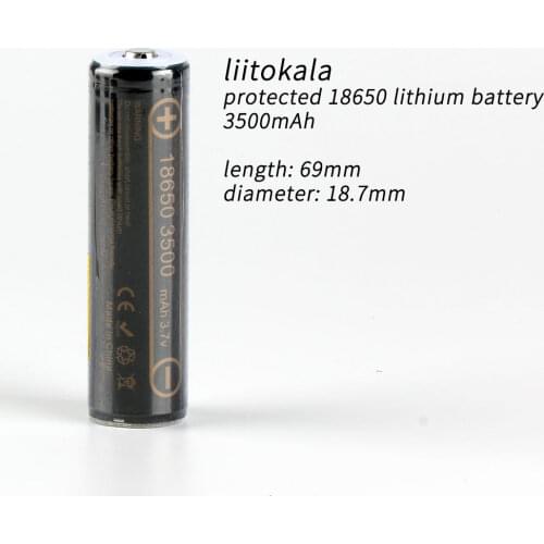 Liitokala protected 18650 lithium battery ,3500mAh,lii35A