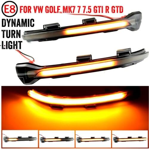 For Volkswagen VW Golf MK7 7 GTI R GTD 2013 2015 2016 2018 Flowing Water Blinker Flashing Light LED Dynamic Turn Signal Light