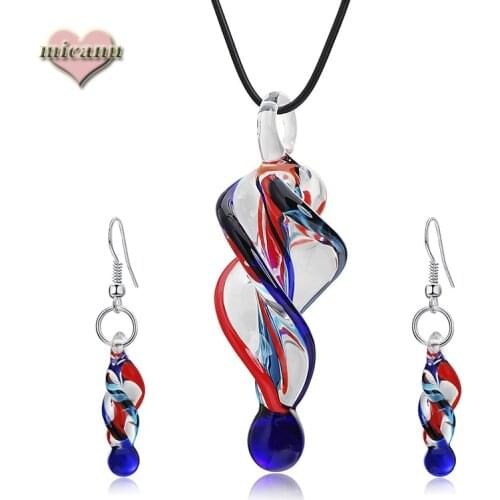 Fashion Necklace Earring Jewelry Set For Women Personality Spiral-Tornado Shaped Design Colorful Bisuteria Mujer accessories2019