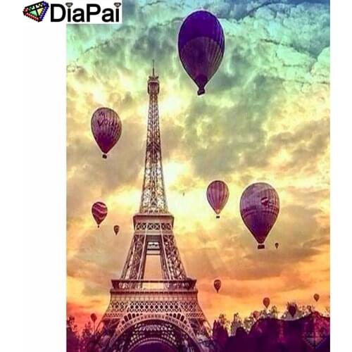 DIAPAI 5D Diy Diamond Painting Cross Stitch "Tower scenery" Home Decor Full Rhinestones Inlay Diamond Embroidery A26894