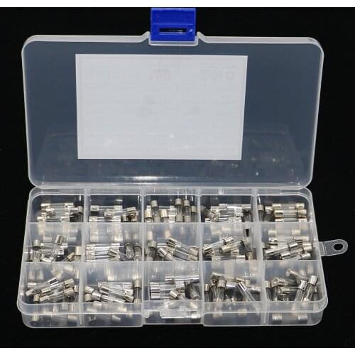 150Pcs/Box 5x20mm Fast-blow Glass Fuse Assorted Kit 0.1A 0.2A 0.5A 1A 2A 3A 4A 5A 6A 8A 10A 15A 20A 25A 30A Fuse Tube Mix Set