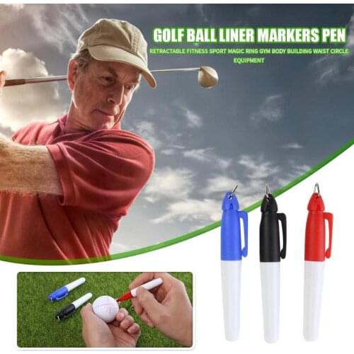 2021 New 3pcs Red Blue Black Golf Ball Liner Markers Pen Drawing Alignment Marks Golf Accessories Golf Sports Equiptments